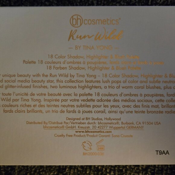 BH Cosmetics Run Wild by Tina Yong Eyeshadow Palette - Picture 2 of 3